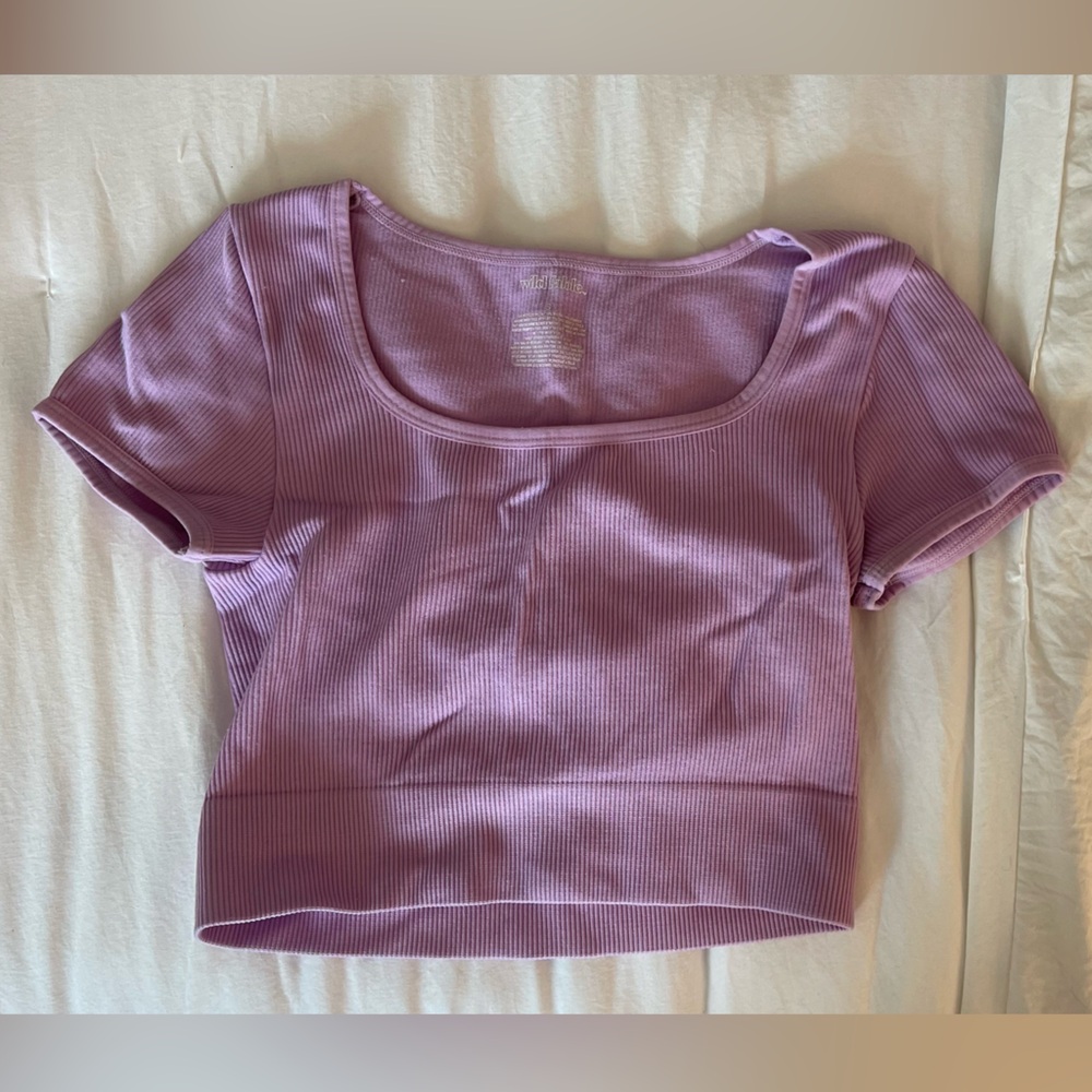 Women's cropped Ribbed Scoop Neck Top